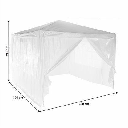 Cort de grădină pentru party, alb, 3x3 m, TEKNO TYP 1