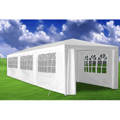 Cort de petrecere de grădină, alb, 3x9 m, TEKNO NEW TIP 3 + 8 feţe