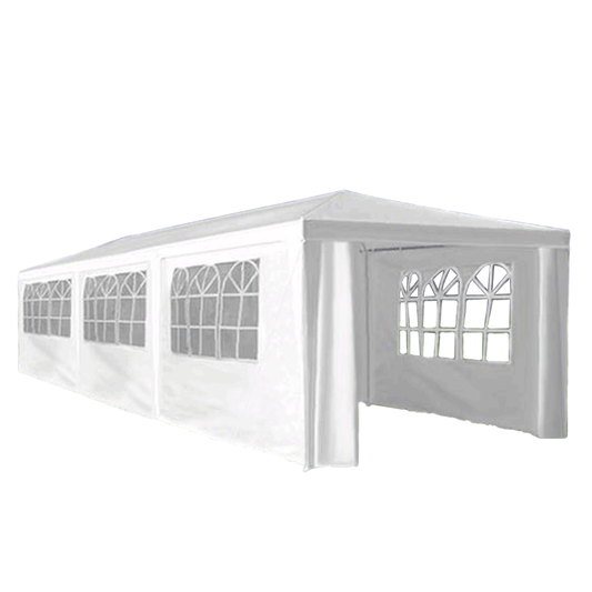 Cort de petrecere de grădină, alb, 3x9 m, TEKNO NEW TIP 3 + 8 feţe