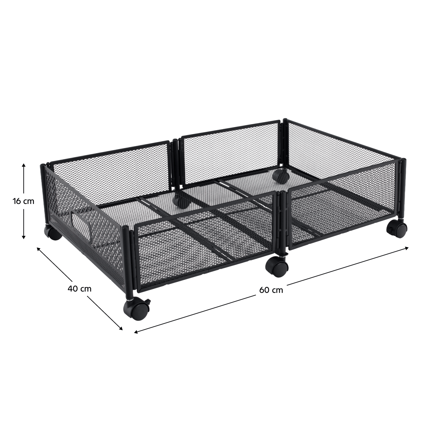 Organizator sub pat cu roţi, negru, TOMKO TYP 1