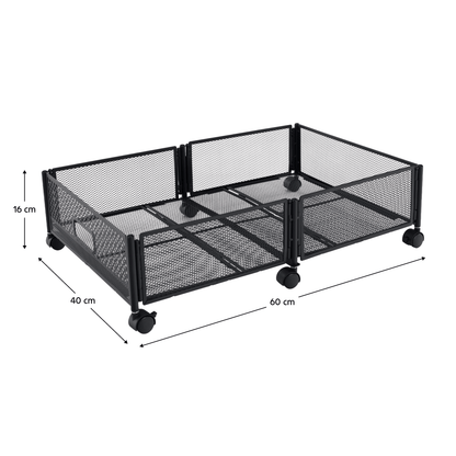Organizator sub pat cu roţi, negru, TOMKO TYP 1