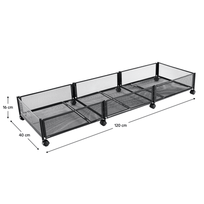 Organizator sub pat cu roţi, negru, TOMKO TYP 2
