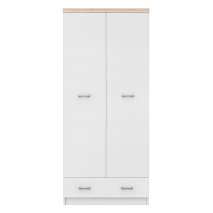 Dulap cu două uşi 2D1S, alb/stejar sonoma, TOPTY TYP 01
