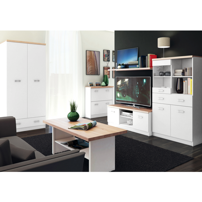 Dulap cu oglindă 2D1S/60, alb / stejar Sonoma, TOPTY TYP 37
