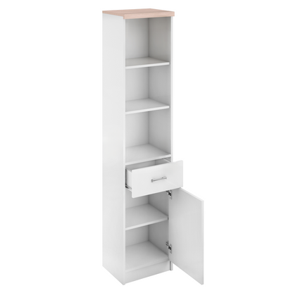 Etajeră 1D1S cu sertar, alb/stejar sonoma, universal, TOPTY TYP 04
