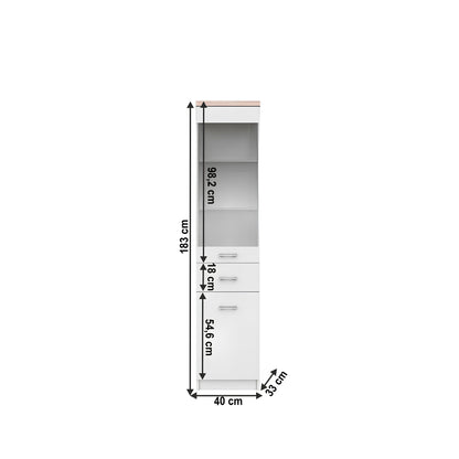 Vitrină 1D1W1S, alb/stejar sonoma, universal, TOPTY TYP 03