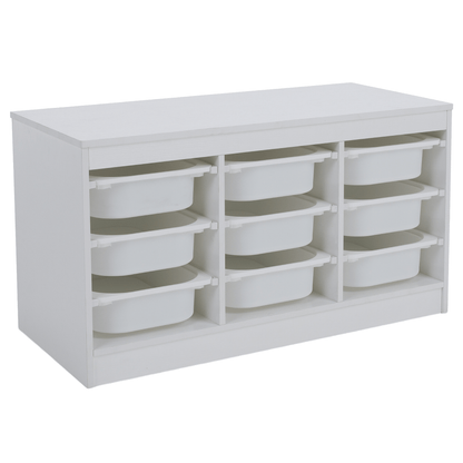 Organizator cu cutii de depozitare, alb, TRIMAL