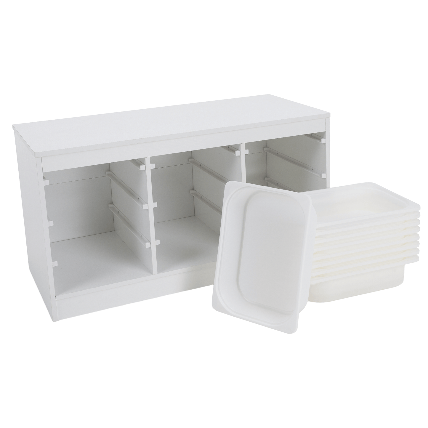 Organizator cu cutii de depozitare, alb, TRIMAL