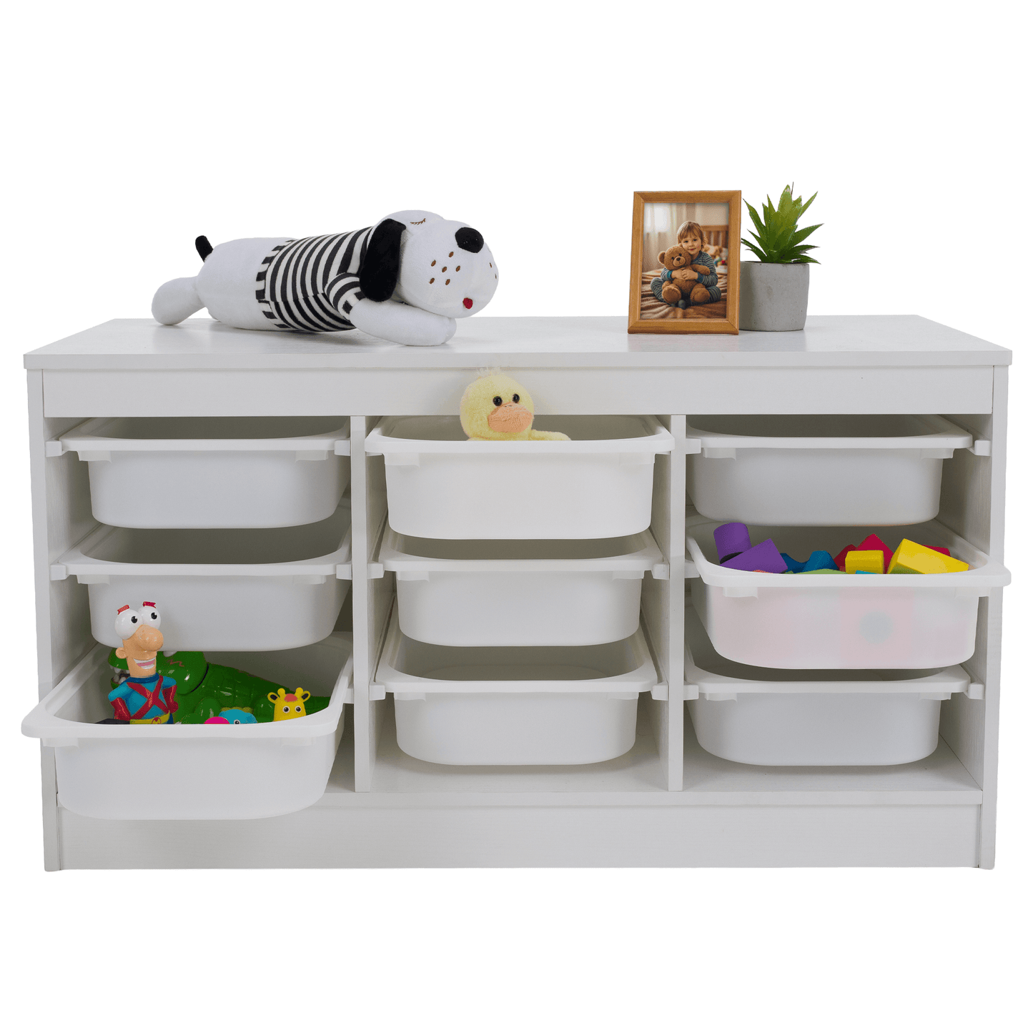 Organizator cu cutii de depozitare, alb, TRIMAL