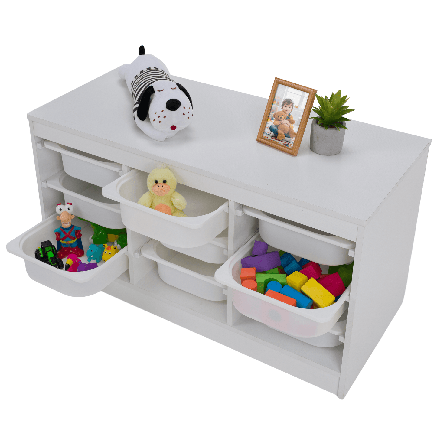 Organizator cu cutii de depozitare, alb, TRIMAL