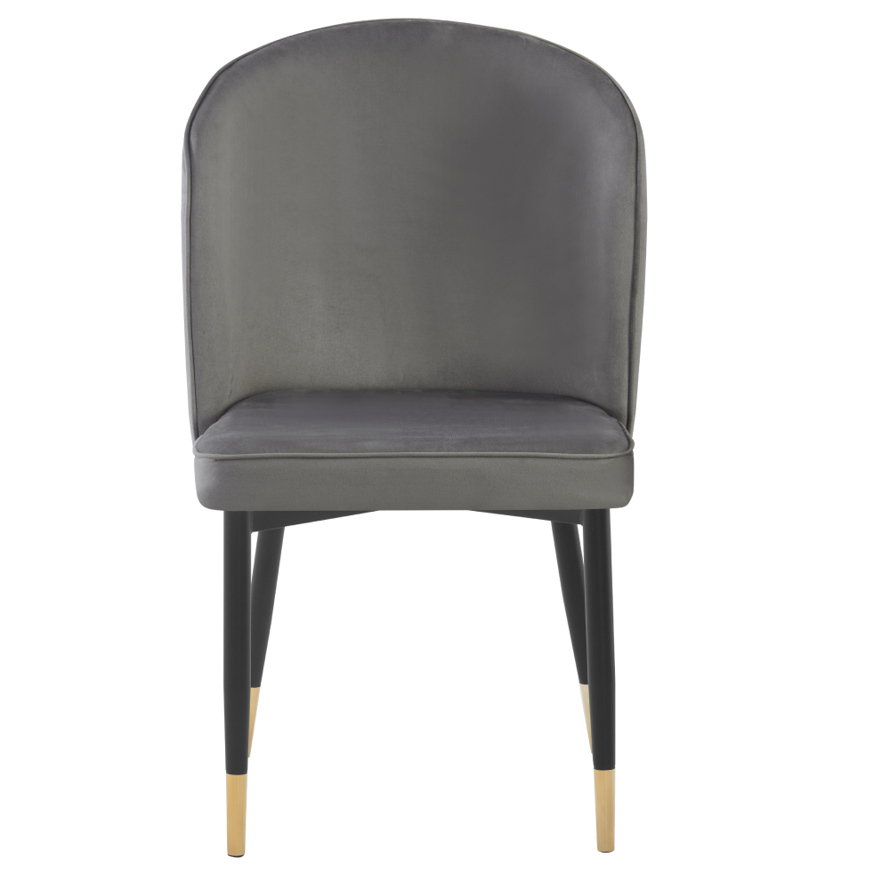 Scaun de sufragerie, ţesătură Velvet gri/negru, UDAJA