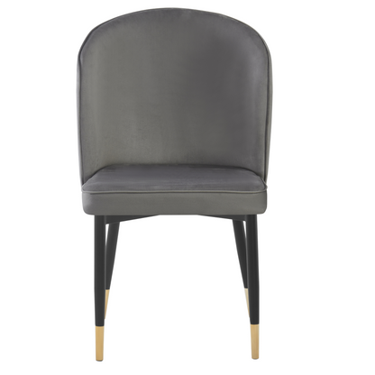 Scaun de sufragerie, ţesătură Velvet gri/negru, UDAJA