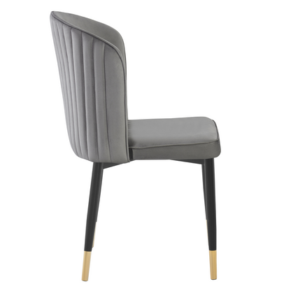 Scaun de sufragerie, ţesătură Velvet gri/negru, UDAJA