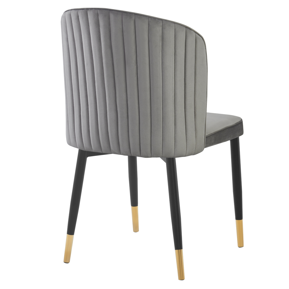 Scaun de sufragerie, ţesătură Velvet gri/negru, UDAJA