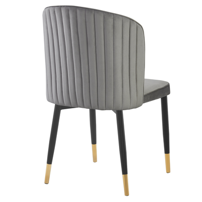 Scaun de sufragerie, ţesătură Velvet gri/negru, UDAJA