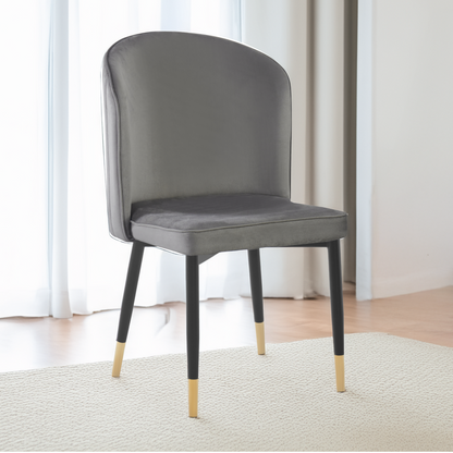 Scaun de sufragerie, ţesătură Velvet gri/negru, UDAJA