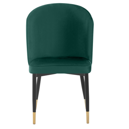 Scaun de sufragerie, ţesătură Velvet verde/negru, UDAJA