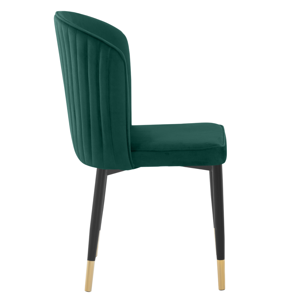 Scaun de sufragerie, ţesătură Velvet verde/negru, UDAJA