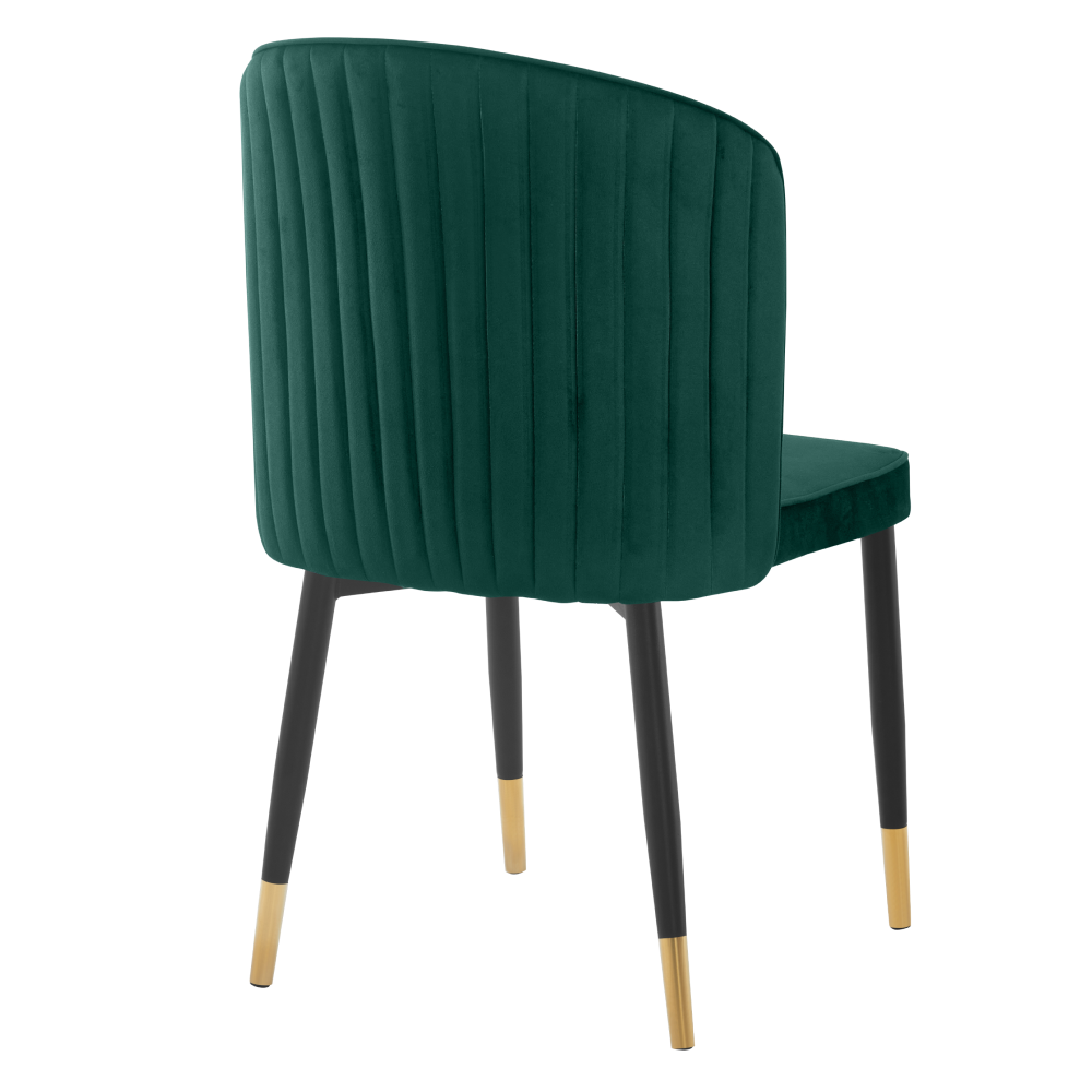 Scaun de sufragerie, ţesătură Velvet verde/negru, UDAJA