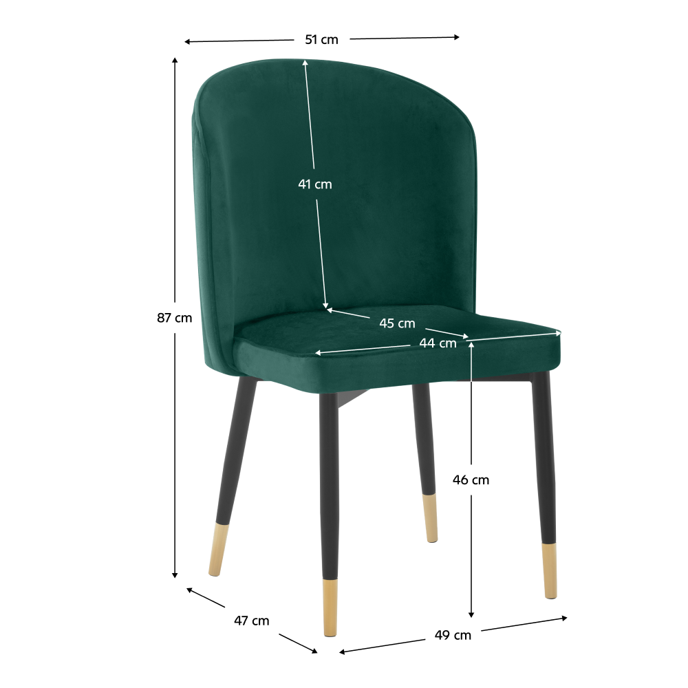Scaun de sufragerie, ţesătură Velvet verde/negru, UDAJA