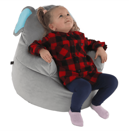 Fotoliu tip sac, material textil gri, BABY TIPUL 2
