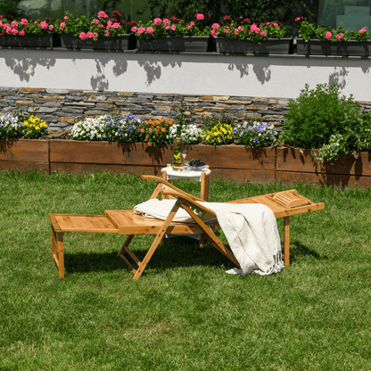 Fotoliu de grădină poziţionabil, natural, bambus, VARDON
