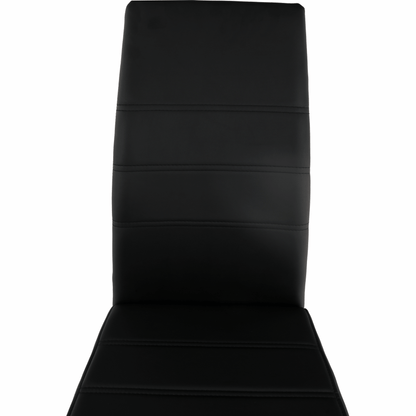 Scaun dining, negru / crom, VATENA