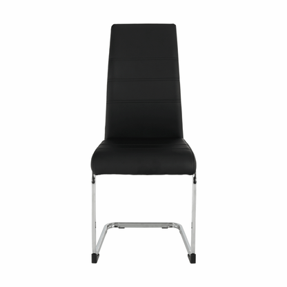 Scaun dining, negru / crom, VATENA
