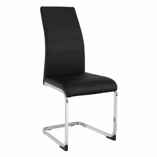 Scaun dining, negru / crom, VATENA