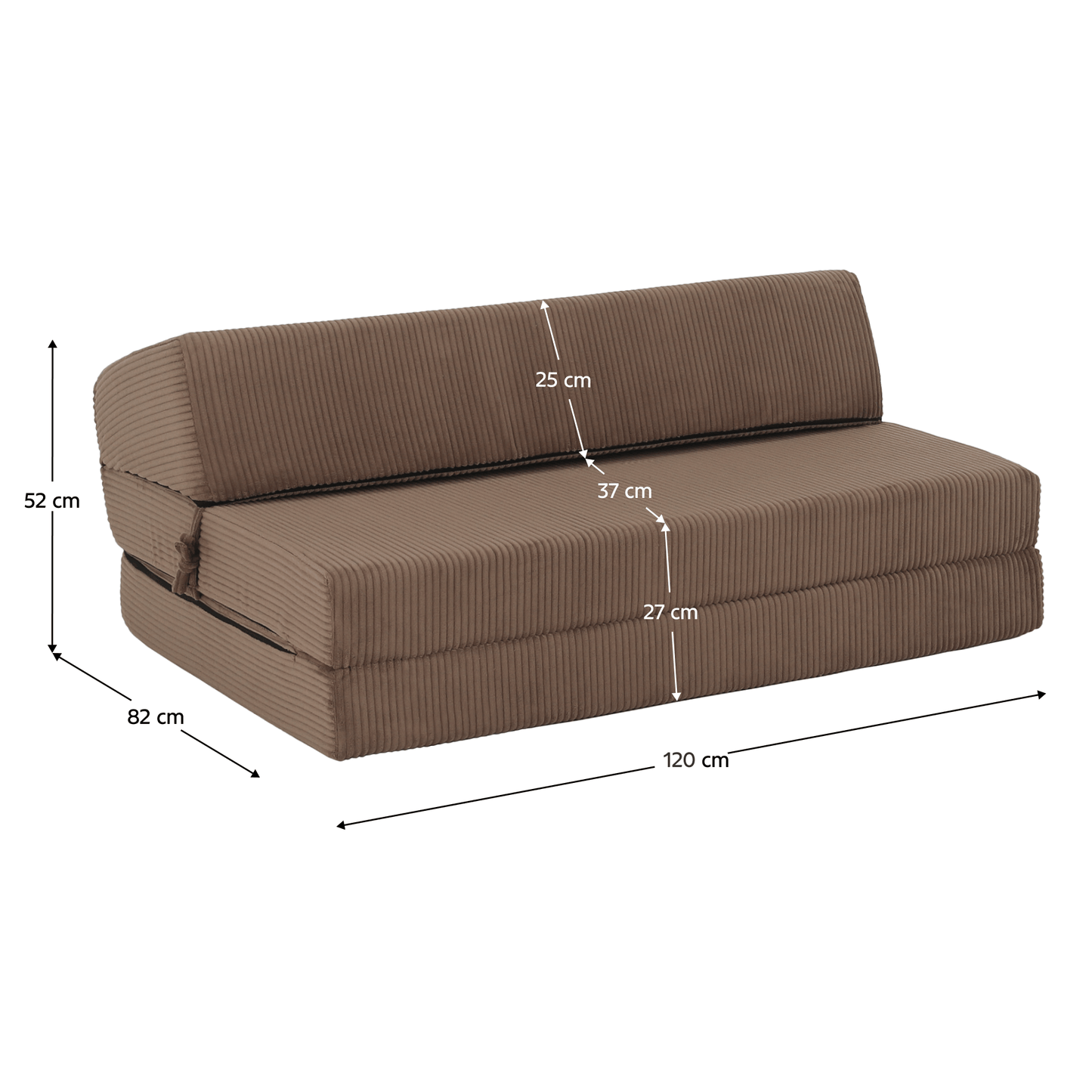 Saltea pliabilă/fotoliu extensibil, 2 in 1, maro deschis, VEDIS