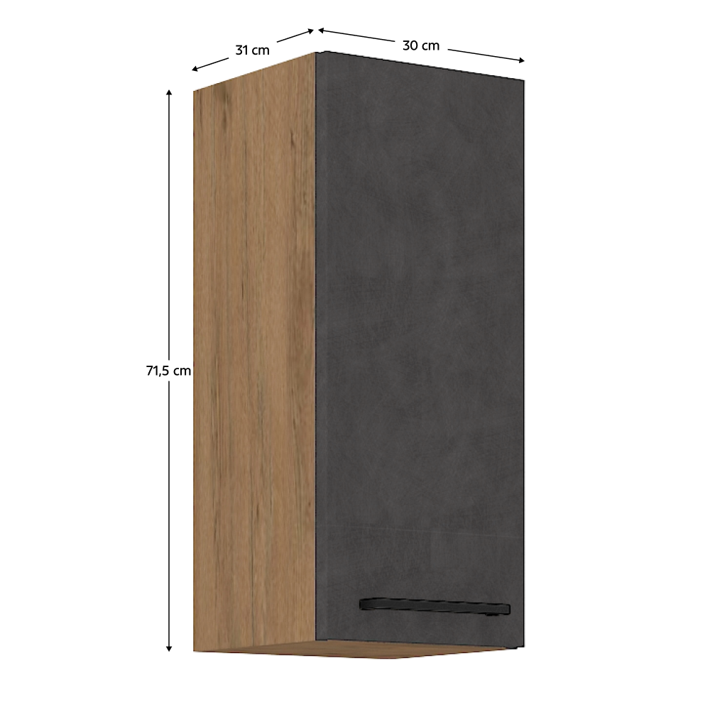 Dulap superior, gri mat/stejar lancelot, VEGA 30 G-72 1F