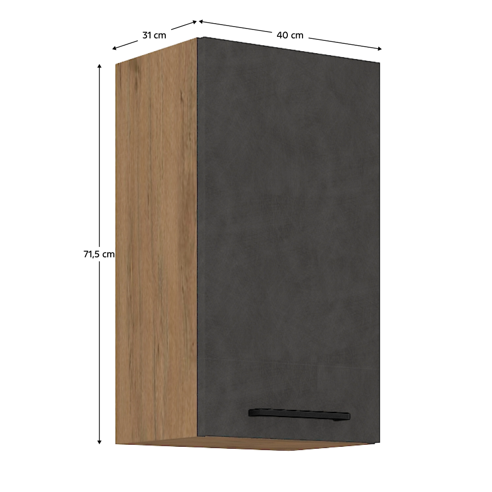 Dulap superior, stejar lancelot/gri mat, VEGA 40 G-72 1F
