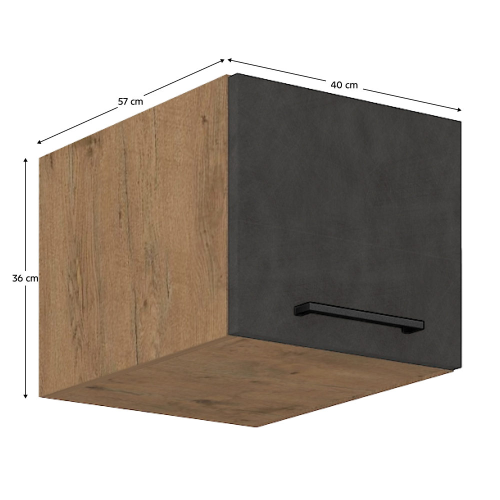 Dulap superior, stejar lancelot/gri mat, VEGA 40 NAGU-36 1F