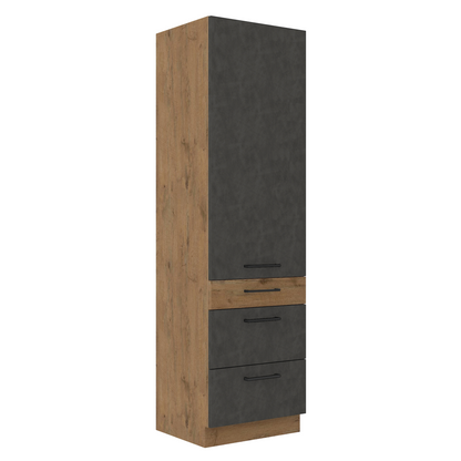 Dulap înalt, stejar lancelot/gri mat, VEGA 60 DKS-210 3S 1F