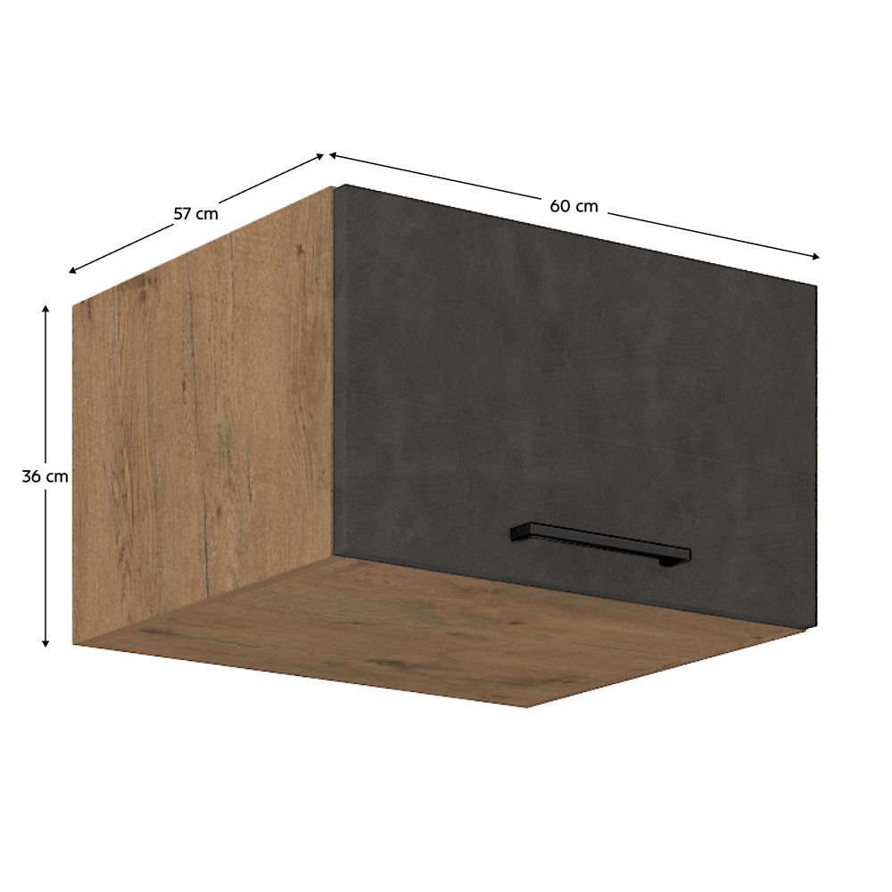 Dulap superior, stejar lancelot/gri mat, VEGA 60 NAGU-36 1F