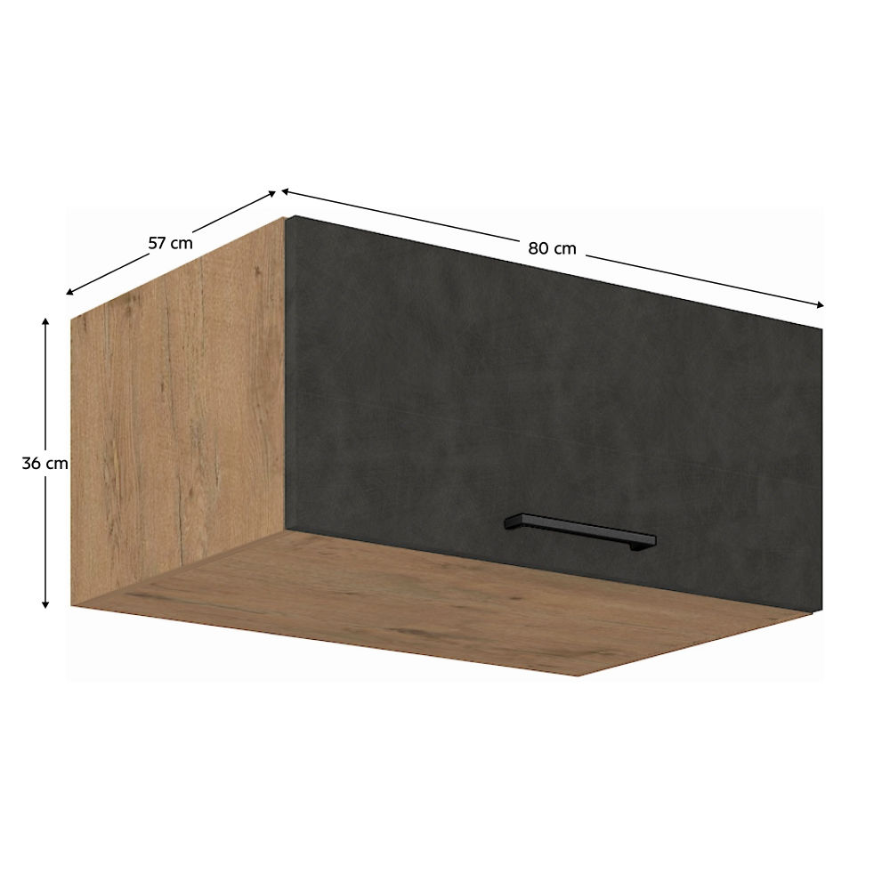 Dulap superior, stejar lancelot/gri mat, VEGA 80 NAGU-36 1F