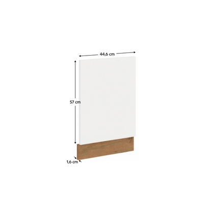Uşă pentru maşina de spălat vase încorporată, stejar Lancelot/alb extra lucios HG, VEGA ZM 570x446