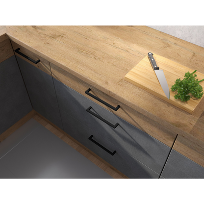 Uşă pentru maşina de spălat vase încorporată, gri mat/stejar lancelot, VEGA ZM 713x596