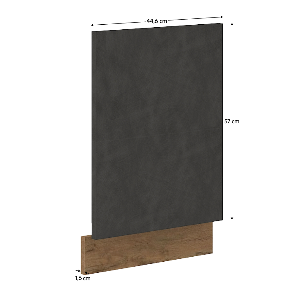 Uşă pentru maşina de spălat vase încorporată, gri mat/stejar lancelot, VEGA ZM 570x446
