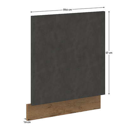 Uşă pentru maşina de spălat vase încorporată, gri mat/stejar lancelot, VEGA ZM 570x596