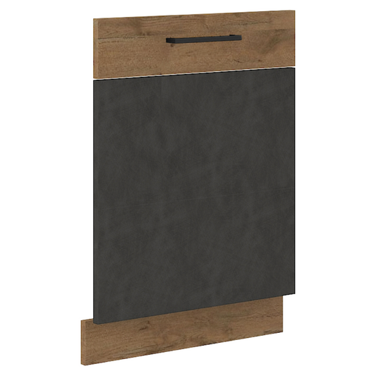 Uşă pentru maşina de spălat vase încorporată, gri mat/stejar lancelot, VEGA ZM 713x596