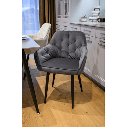 Fotoliu de design, material Velvet gri, VERIO
