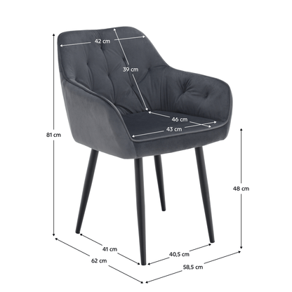 Fotoliu de design, material Velvet gri, VERIO