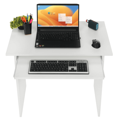 Masă PC, alb, VERNER NEW