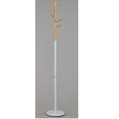 Cuier, lemn natural/metal alb, HORST