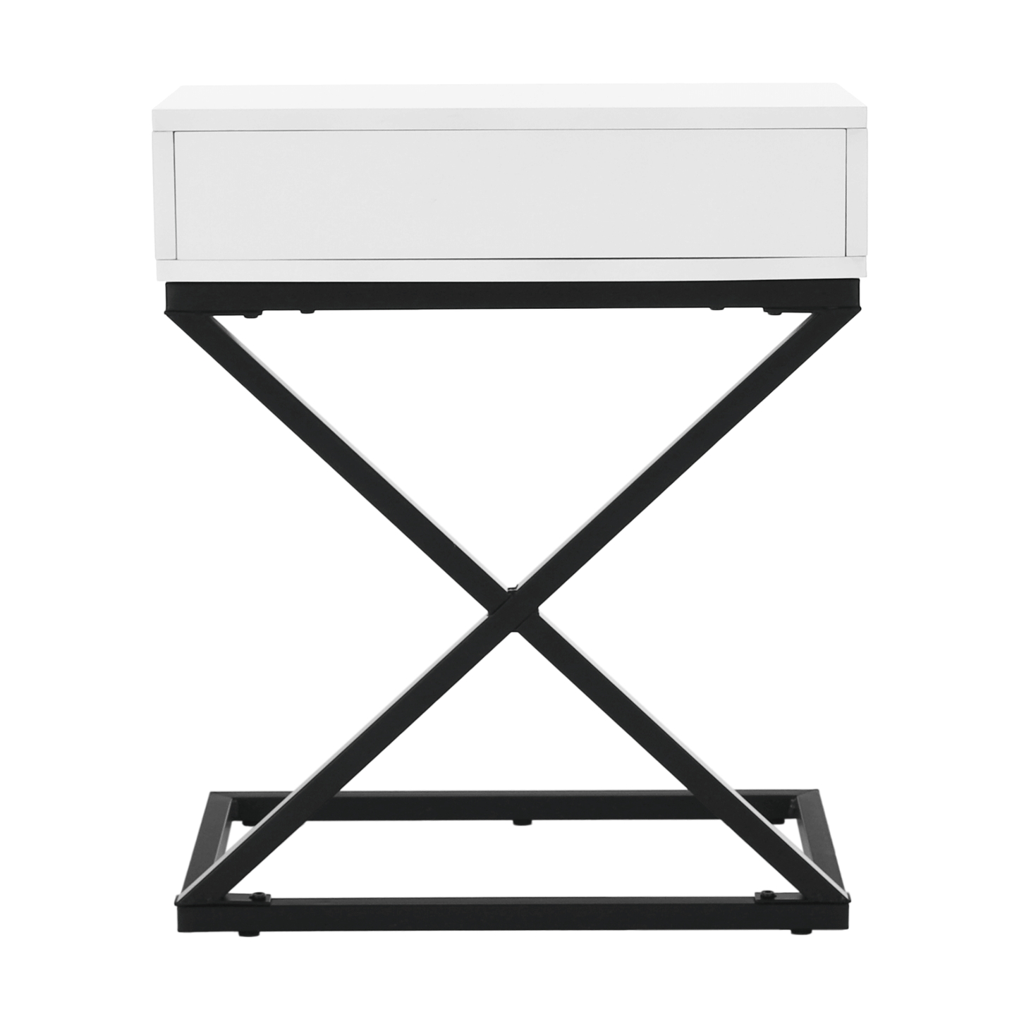 Măsuţă auxiliară/noptieră, alb/negru, VIRED
