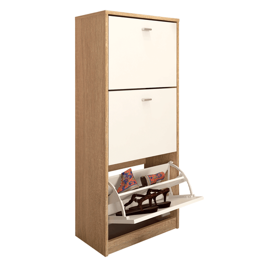 Pantofar 3 compartimente, stejar sonoma/alb, VIVAT NEW TYP 2