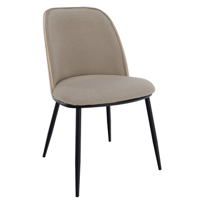 Scaun de sufragerie, bej-maroniu/lemn natural/negru, VUDIA