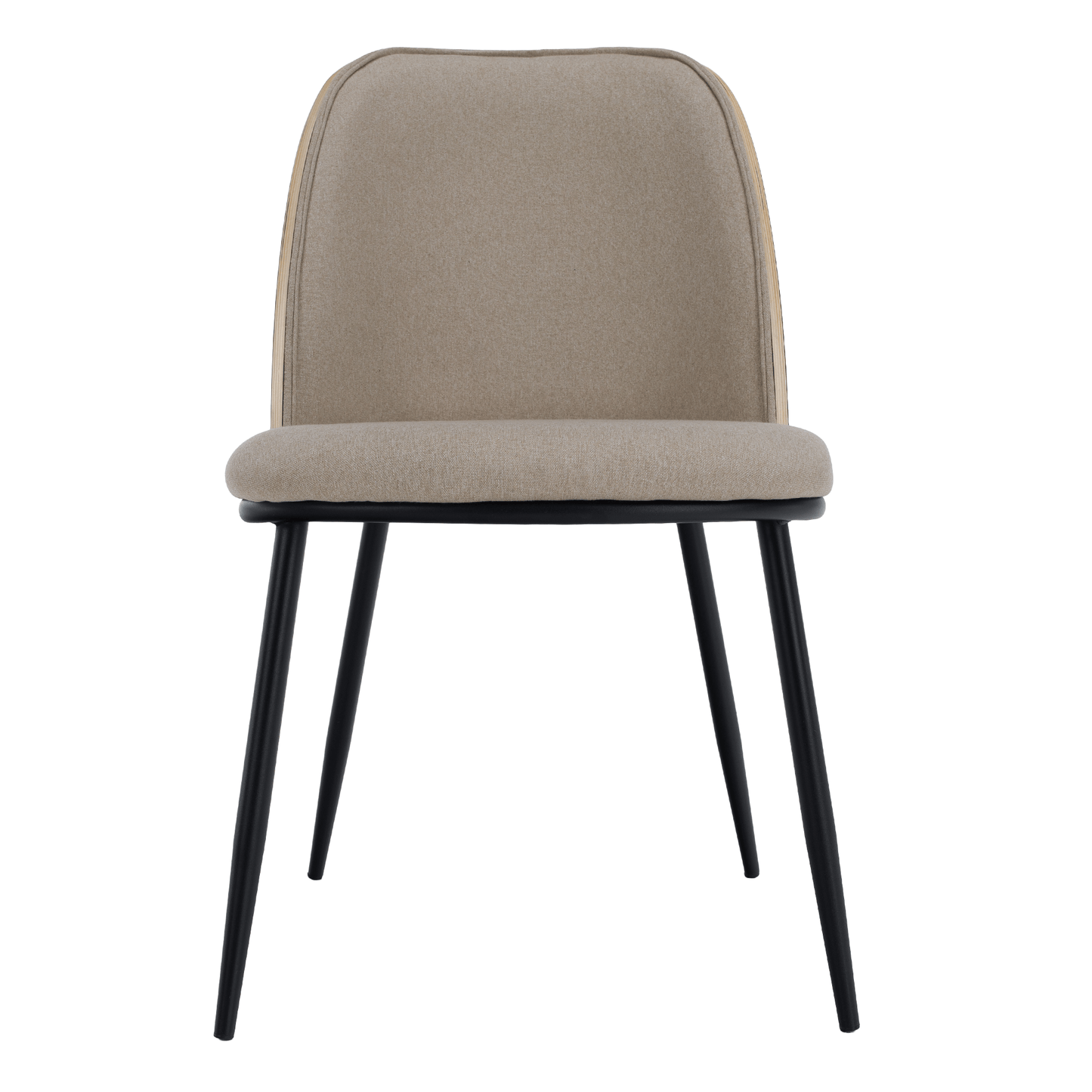 Scaun de sufragerie, bej-maroniu/lemn natural/negru, VUDIA