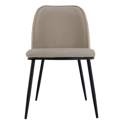 Scaun de sufragerie, bej-maroniu/lemn natural/negru, VUDIA